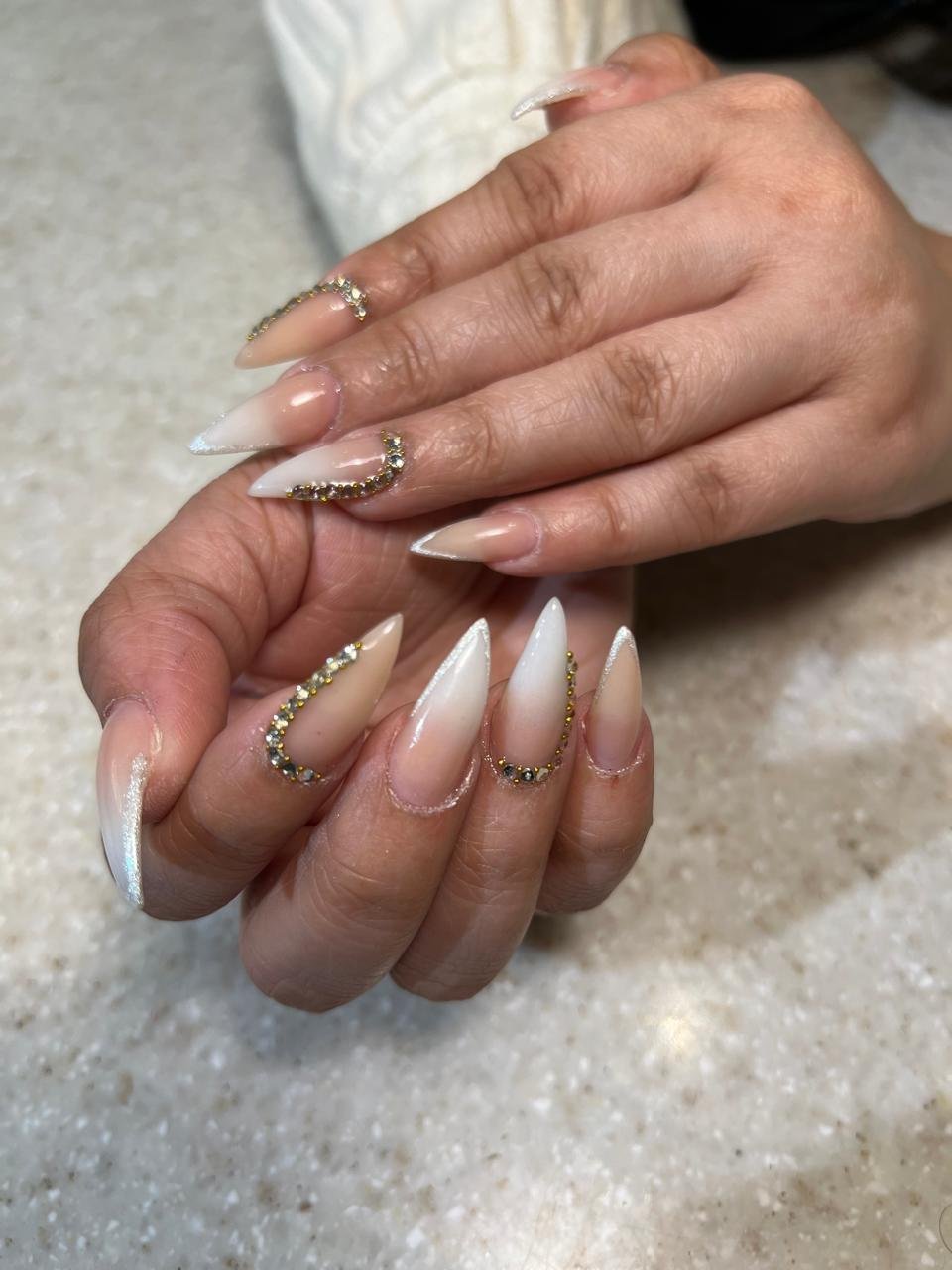 Golden Aura Stiletto Ombre