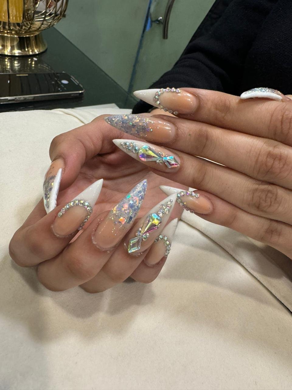 Holographic Diamond Bow Stilettos